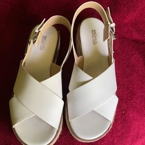 MK white sandals